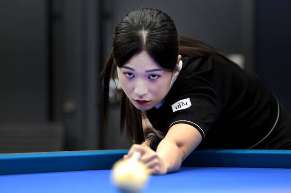 3일 경기도 고양시 고양 킨텍스 PBA 스타디움에서 열린 프로당구 2025-2026시즌 3차투어 '올바른 카드생활 NH농협카드 PBA-LPBA 채리티 챔피언십' LPBA PPQ라운드에 출전한 박정현. /사진=LPBA