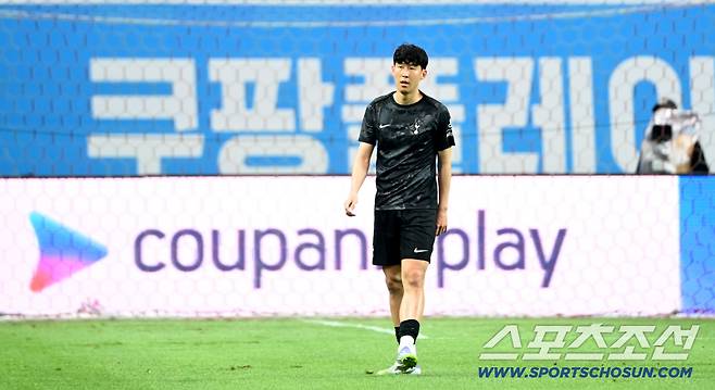 3일 서울월드컵경기장에서 열린 토트넘과 뉴캐슬의 경기, 토트넘 손흥민이 워밍업을 하고 있다. 상암=허상욱 기자wook@sportschosun.com/2025.08.03/