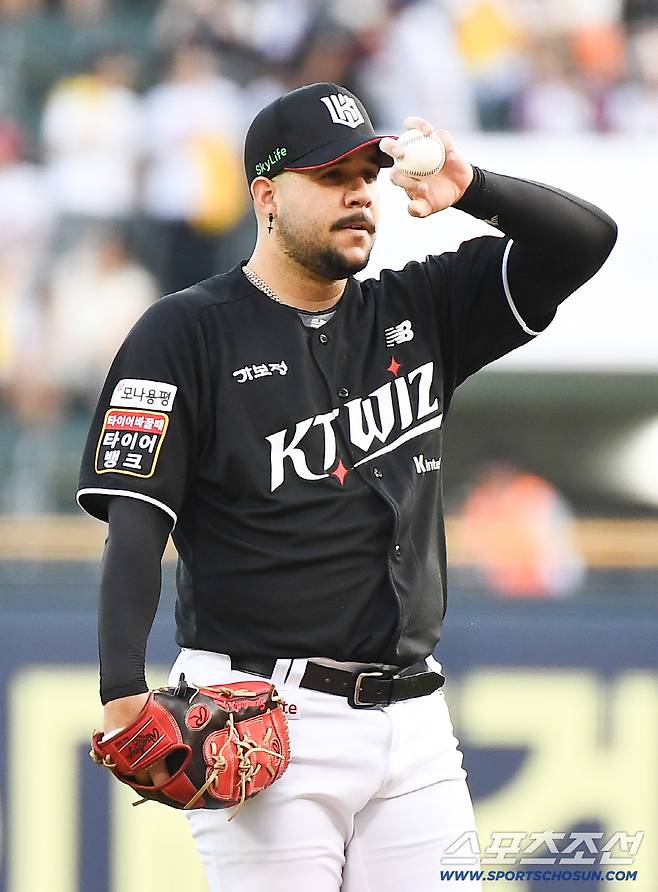 31일 서울 잠실구장에서 열린 KT-LG전. KT 선발투수로 마운드에 오른 헤이수스. 잠실=정재근 기자 cjg@sportschosun.com/2025.7.31/