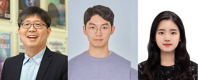왼쪽부터 노준석 교수, 기계공학과 통합과정 정민수 씨, 화학공학과 통합과정 이지해 씨