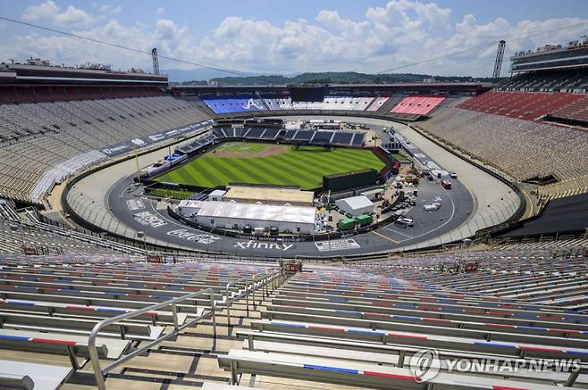 MLB 경기장으로 개조 중인 브리스틀 스피드웨이. AP=연합뉴스 자료사진