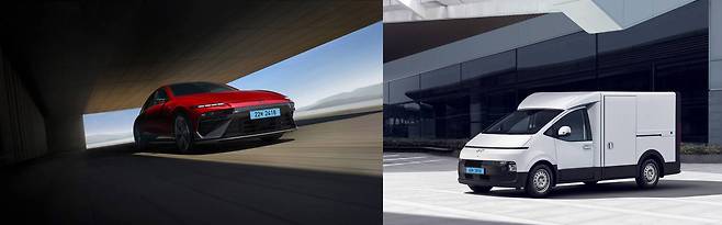 더 뉴 아이오닉 6와 2026 ST1(왼쪽부터) / 출처=각사