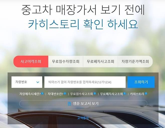 보험개발원 카히스토리 화면. 보험개발원 제공