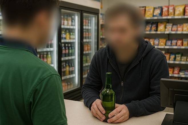 전주의 한 편의점에서 직원의 세심한 관심과 빠른 신고가 한 생명을 살렸다. 작은 행동이 만든 따뜻한 기적이다. 챗GPT로 재구성한 이미지. 실제 사건과 무관함.