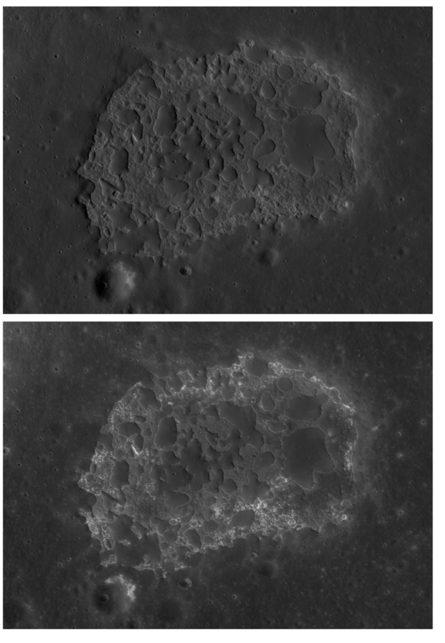 다누리 고해상도카메라로 관측한 달 표면 특이 지형 모습. 우주청 제공