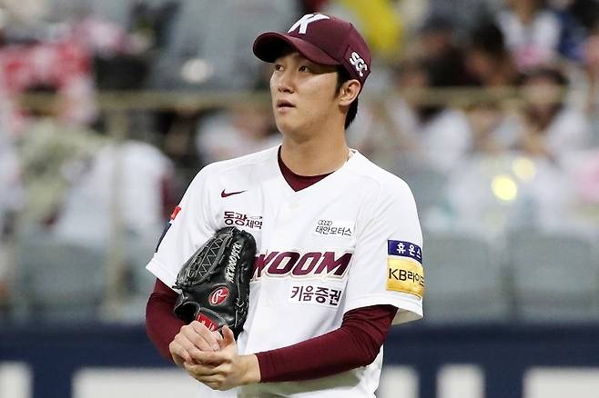 2023년 7월11일 오후 서울 구로구 고척스카이돔에서 열린 2023 KBO 리그 KT 위즈와 키움 히어로즈의 경기, 키움 선발투수 안우진이 kt 6회초 공격 1사 후 김상수를 삼진 아웃 시키고 있다.뉴시스