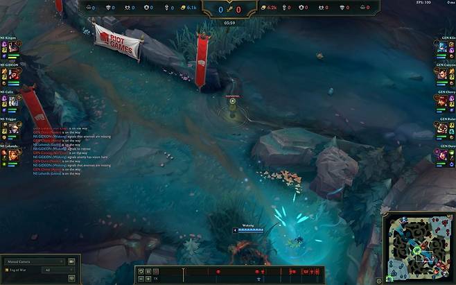 2025 LCK 정규 시즌 3라운드 젠지 대 농심전 리플레이 화면