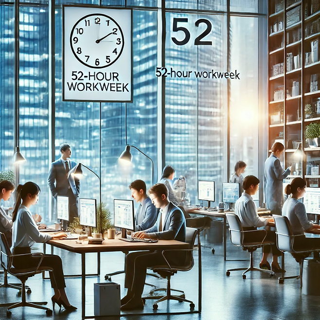ChatGPT로 생성한 주52시간과 관련된 이미지. [이미지 = ChatGPT]