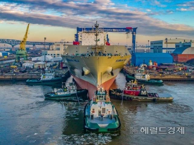 한화그룹이 인수한 미국 필리조선소 전경 [한화 제공]