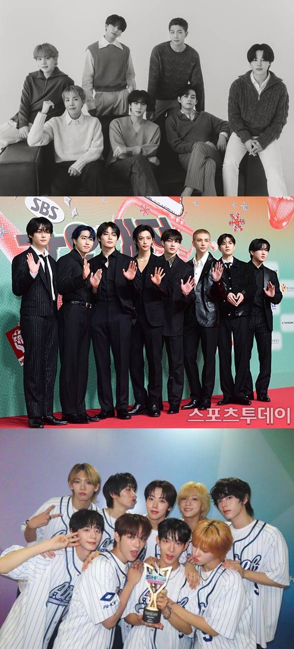 방탄소년단, 스트레이 키즈, 아홉 / 사진=각 소속사, DB