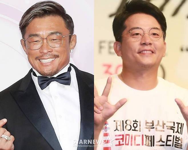 격투기 선수 추성훈(왼쪽), 코미디언 김준호 /사진=스타뉴스