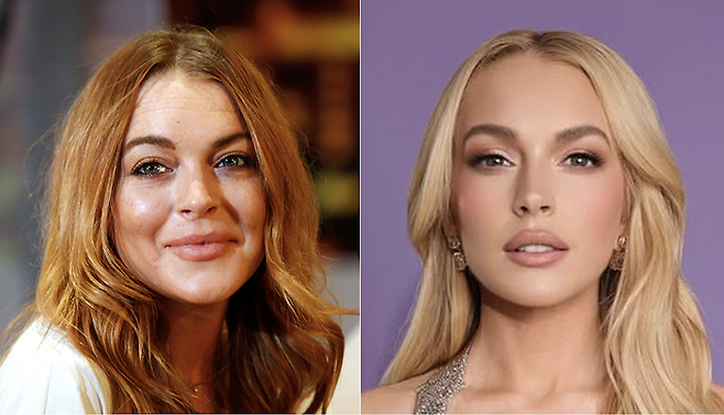 (좌) 2014년 린제이 로한의 모습 (우) 2025년 모습