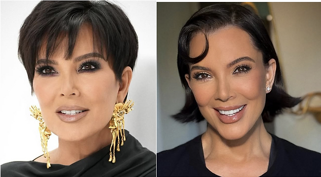 (좌) 2022년 크리스 제너 (우) 노화의 시계가 거꾸로 흘러간 듯한 2025년 크리스 제너의 모습