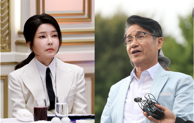 김건희(왼쪽) 여사와 최재영 목사. 연합뉴스·뉴시스