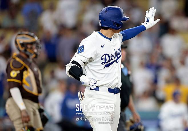 ▲ 오타니 쇼헤이는 6월 20일 샌디에이고 파드리스와 경기에서 9회말 몸에 맞는 공으로 출루했다. 9회초 벤치클리어링이 벌어진 가운데 나온 몸에 맞는 공이라 보복구로 여겨졌다.