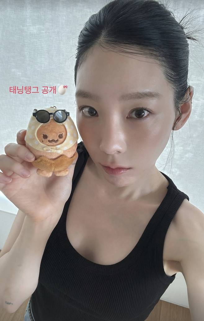 태연, 인형과 똑닮은 비주얼..올빽머리 계란형 얼굴 자랑[스타IN★]