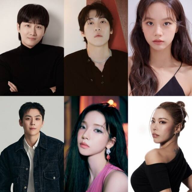 이용진 존박 혜리 가비 카리나 김도훈(왼쪽 위부터 시계방향)이 넷플릭스 예능 '미스터리 수사단' 시즌2에 합류한다. /각 소속사