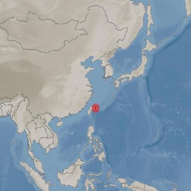지진발생 지점. 연합뉴스