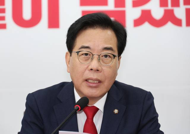 ▲국민의힘 송언석 비상대책위원장 겸 원내대표가 7일 국회에서 열린 비상대책위원회의에서 발언하고 있다. ⓒ연합뉴스