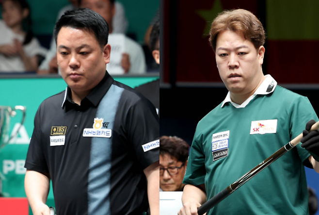 조재호(왼쪽)와 강동궁(오른쪽). PBA 제공