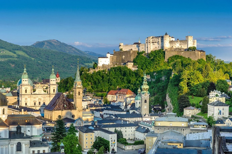 호엔잘츠부르크 성과 잘츠부크르 도심 풍경. 사진제공|Tourismus Salzburg GmbH