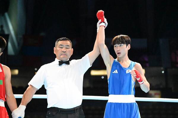지난달 30일부터 태국 방콕에서 진행중인 19세 이하(U19) 아시아복싱선수권대회에 참가한 최준원. /사진=대한복싱협회