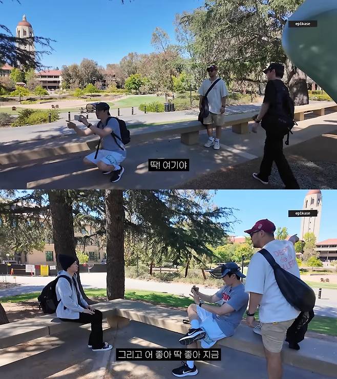 그룹 에픽하이의 타블로가 모교 스탠퍼드 대학교를 방문해 과거 학력 위조 논란으로 입은 상처를 털어냈다. 사진=에픽하이 유튜브 캡처