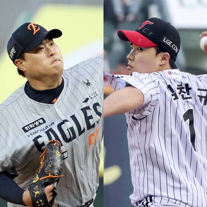 한화 류현진(왼쪽)과 LG 임찬규. IS 포토