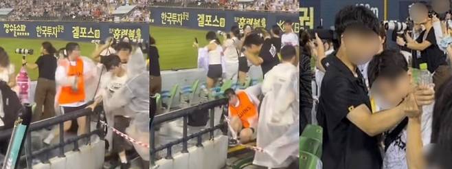 이날 ‘보이즈2플래닛’ 팬들은 맘대로 좌석을 이동하는가 하면, 안전요원을 밀치고 깨무는 모습까지 포착돼 네티즌들의 공분을 샀다. 온라인 커뮤니티 SNS 캡처