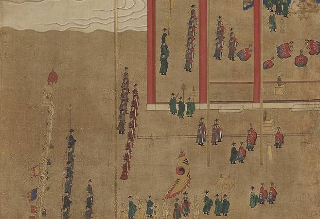 태극기가 그려진 신축진찬도 병풍 [국립고궁박물관 제공. 재판매 및 DB 금지]