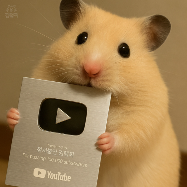 '정서불안 김햄찌' 채널의 주인공 김햄찌가 실버버튼을 들고 있다. 김햄찌 SNS 캡처