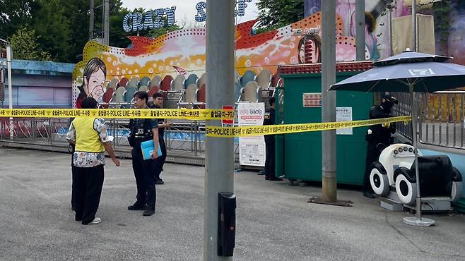 통제 중인 현장 [연합뉴스/독자 제공]