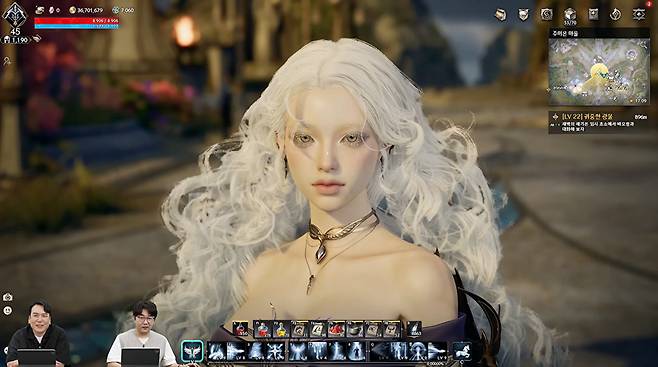 엔씨소프트 '아이온2' 개발진이 지난 8일 밤 라이브 방송 '아이온2나잇'에서 게임 플레이를 선보이고 있다. [사진=엔씨소프트]