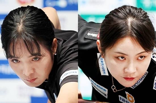 스롱피아비(왼쪽)와 김민아가 9일 열린 NH농협카드배LPBA챔피언십 4강전에서 나란히 승리, 10일 우승을 놓고 격돌한다. 두 선수는 23/24시즌 크라운해태배 결승전 이후 1년5개월만의 리턴매치를  벌인다. (사진=PBA)