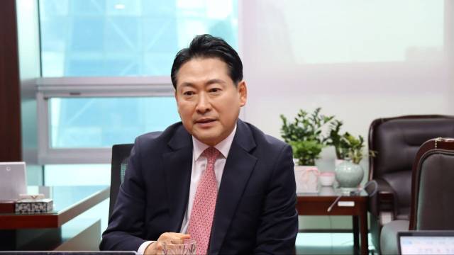 국민의힘 당 대표 선거에 출마한 장동혁 의원이 인터뷰 중인 모습. 장동혁 의원실 제공