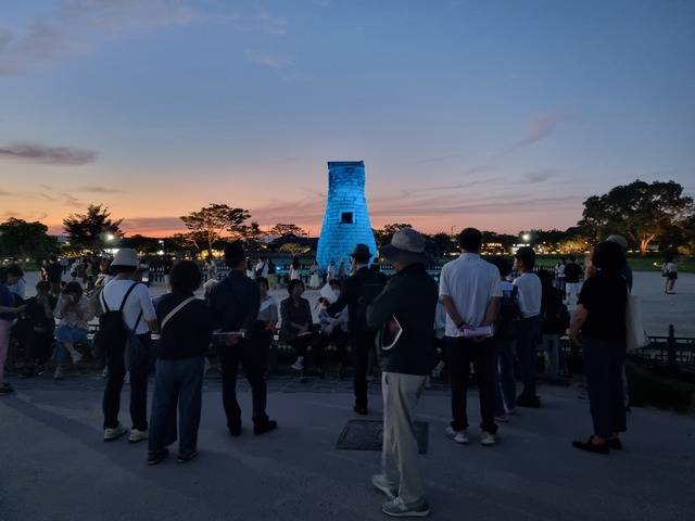 경주 세계문화유산 동부사적지 첨성대 일원의 야경.