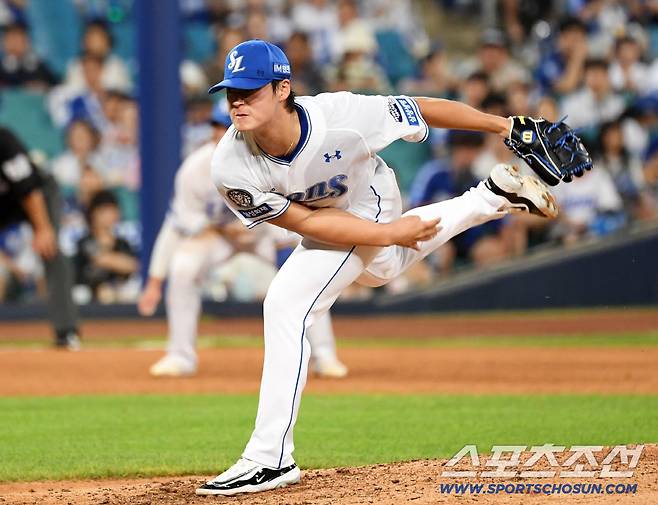 5일 대구 라이온즈파크에서 열린 삼성 라이온즈와 LG 트윈스의 경기. 삼성 이호성이 역투하고 있다. 대구=박재만 기자 pjm@sportschosun.com/2025.07.05/