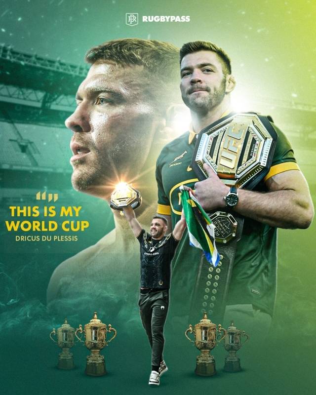 뒤플레시는 ‘뉴욕 포스트’와의 인터뷰에서 “아프리카 대회 개최에 적절한 사람들이 서로 대화를 나누고 있다. 나 역시 그 대화에 참여했다. 그러나 치마에프전이 확정되면서 나의 관심은 이 경기에 집중됐다. 지금은 UFC와 남아공, 체육부 장관, 도시, 경기장 등 모든 관련자가 논의 중이다”라고 이야기했다. 사진=럭비 패스 SNS