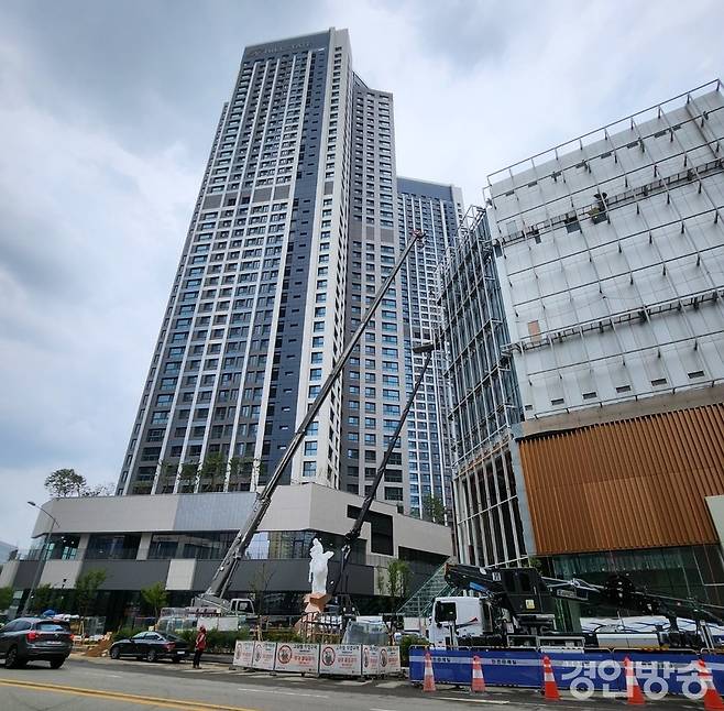 현대건설의 '파주 힐스테이트 더 운정' 현장. [사진=곽경호 기자]