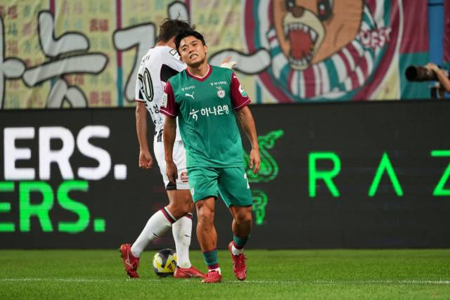 지난달 27일 서울전 정재희. 대전하나시티즌 제공