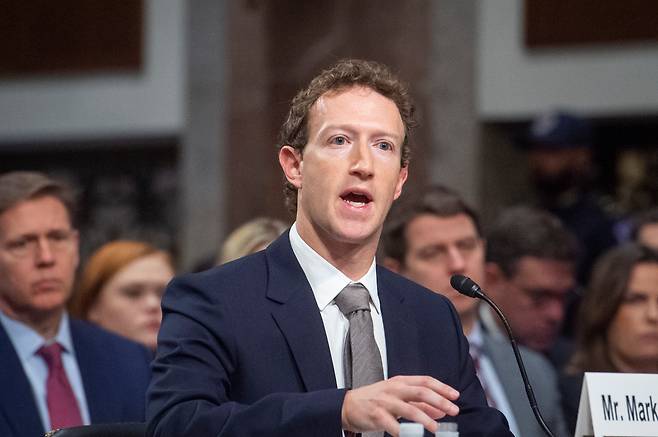 마크 저커버그 페이스북의 모회사 메타 플랫폼의 창업자 겸 최고경영자(CEO). / CNP 연합뉴스