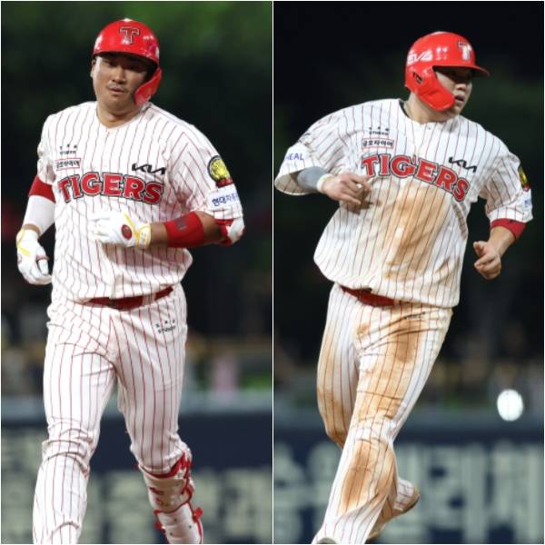 후반기 타격 페이스가 가파른 김태군(왼쪽)과 한준수. KIA 제공