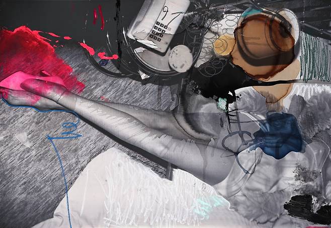 국현, 녹는점4 (Melting point), 혼합매체, 112.1 x 162.2 cm, 2025