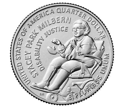 미국 조폐국이 11일부터 유통할 스테이시 박 밀번 헌정 25센트 동전. [미 연방 조폐국(US Mint). 연합뉴스 제공]