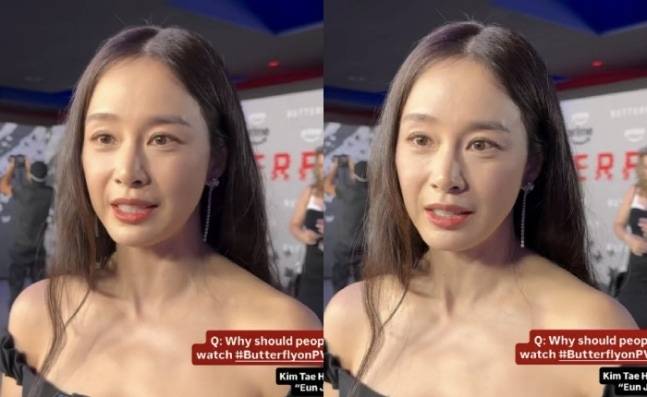 배우 김태희가 외신 기자와의 인터뷰에서 유창한 영어 실력을 선보이며 국내외 팬들의 이목을 끌었다.&nbsp;온라인 커뮤니티 갈무리