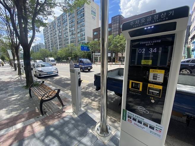 무인 주차시스템이 설치된 서울 송파구 로데오길 공영주차장. 송파구 제공
