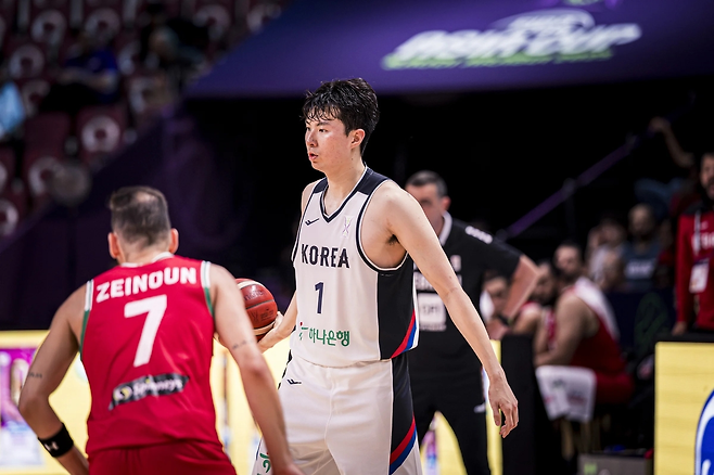 아시아컵 레바논전 승리를 이끈 이현중. FIBA 홈페이지 캡처