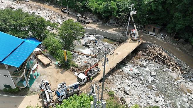 ▲ 수해복구 현장. /사진제공=가평군