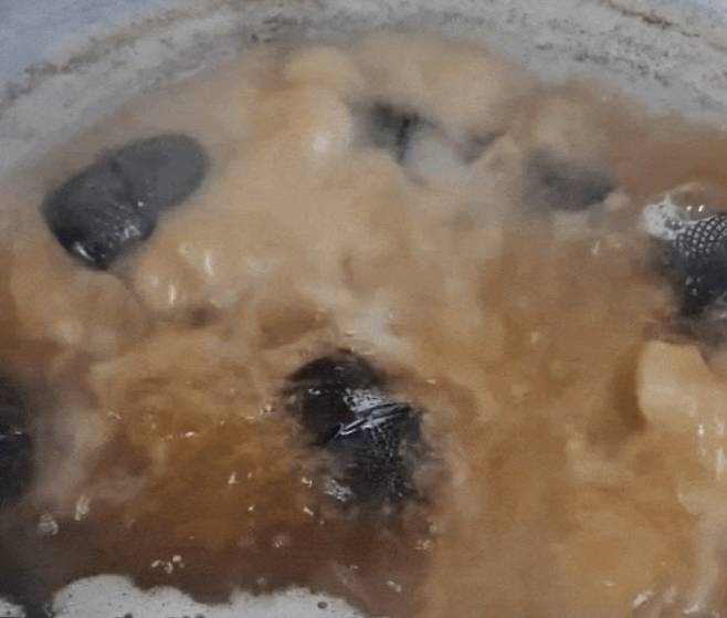 부산에서 노래방을 운영 중인 A씨가 게시한 마이크 헤드 열탕 세척 장면.(사진=스레드)