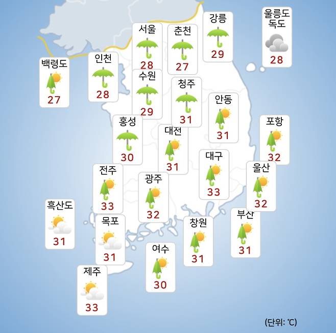 ⓒ기상청: 내일(13일) 오후 날씨